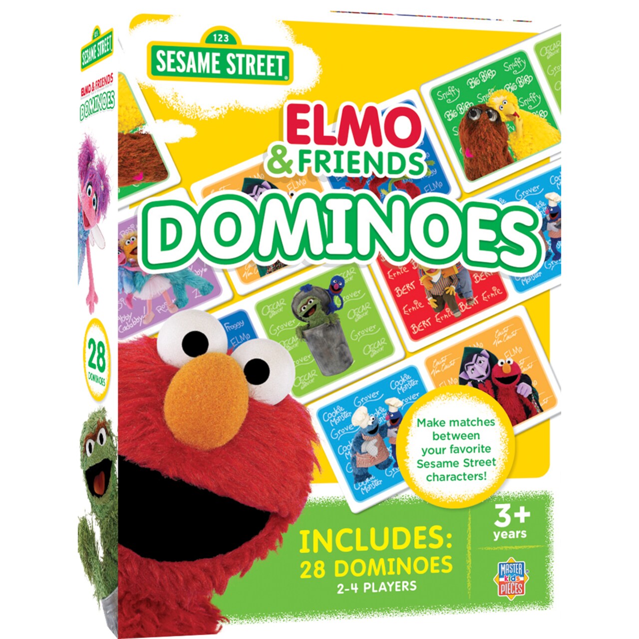 Masterpieces Sesame Street Elmo & Friends 28 Piece Picture Card Dominoes Game for Kids 3 and up